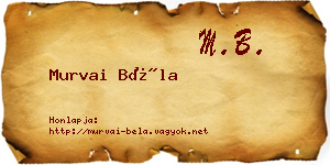 Murvai Béla névjegykártya