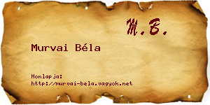 Murvai Béla névjegykártya